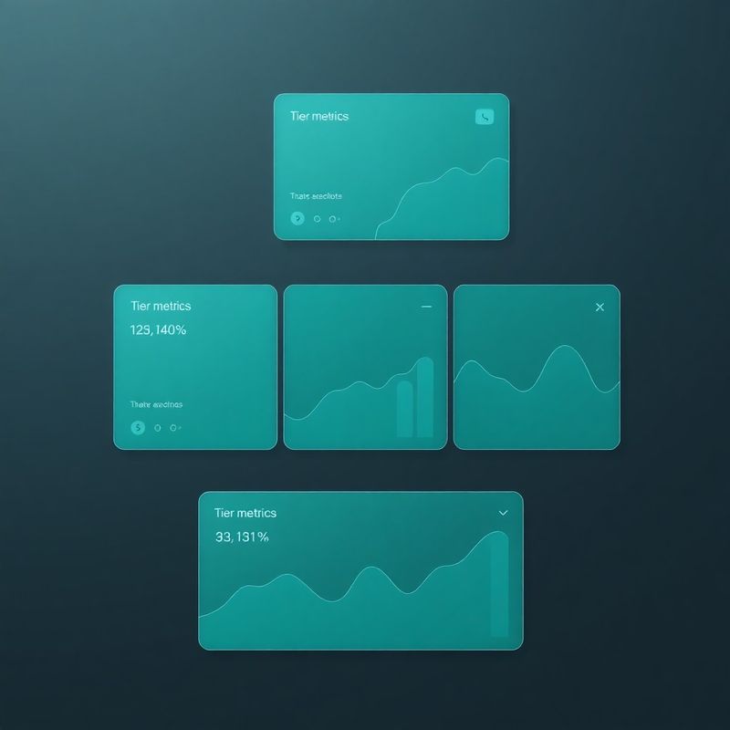 Three translucent teal dashboard panels representing Mercer House tiers